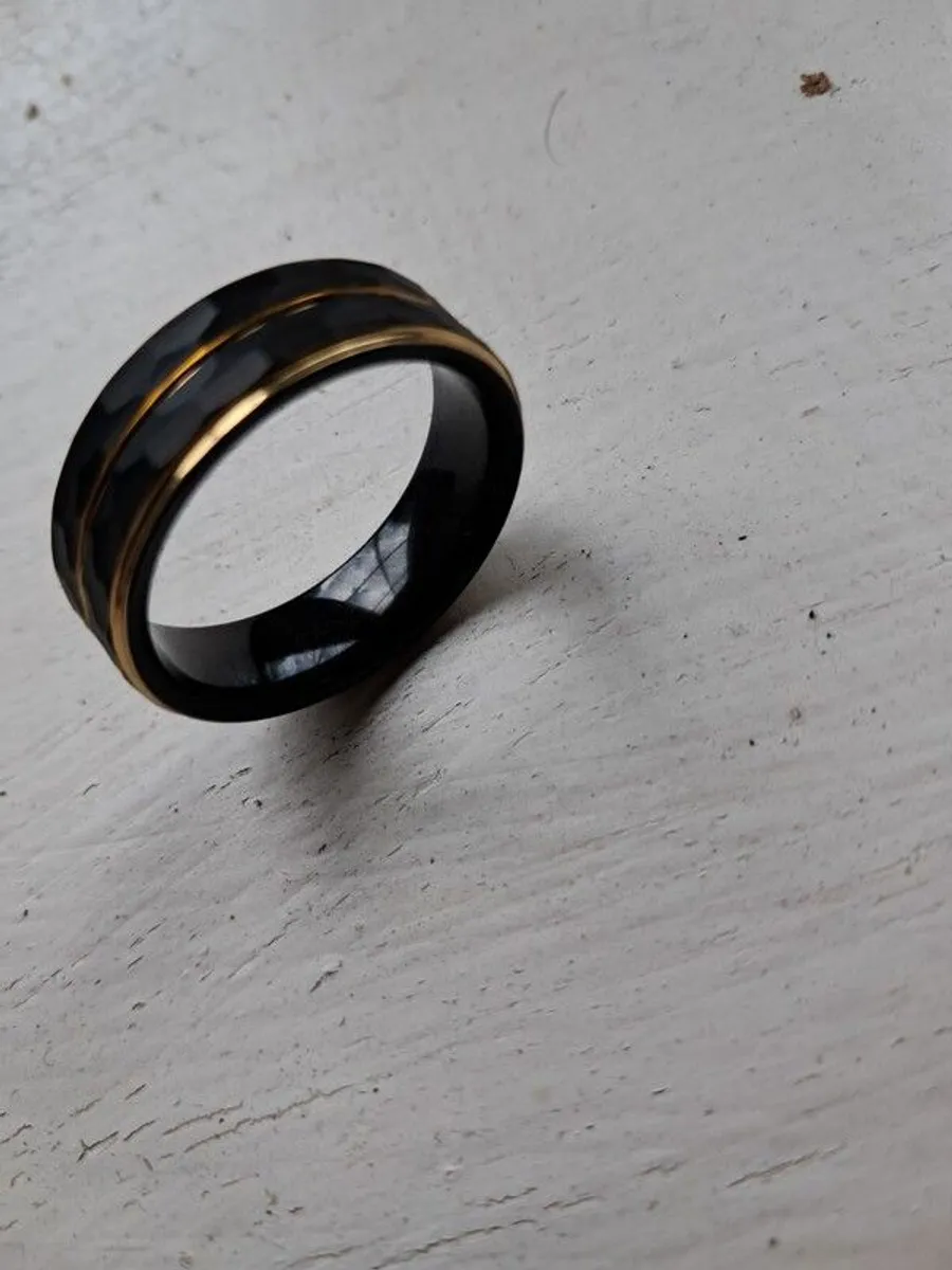 Gents onyx black ring. - Image 4