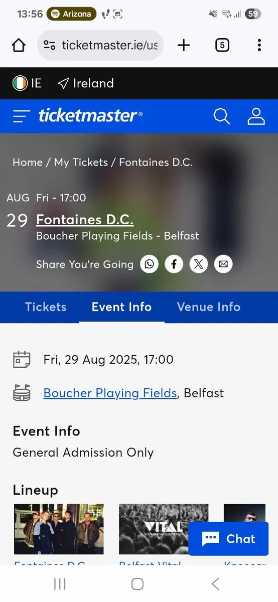 Fontaines DC / Kneecap Ticket Belfast