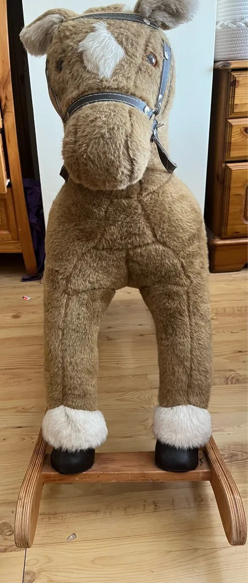 Vintage Plush Rocking Horse - Image 4