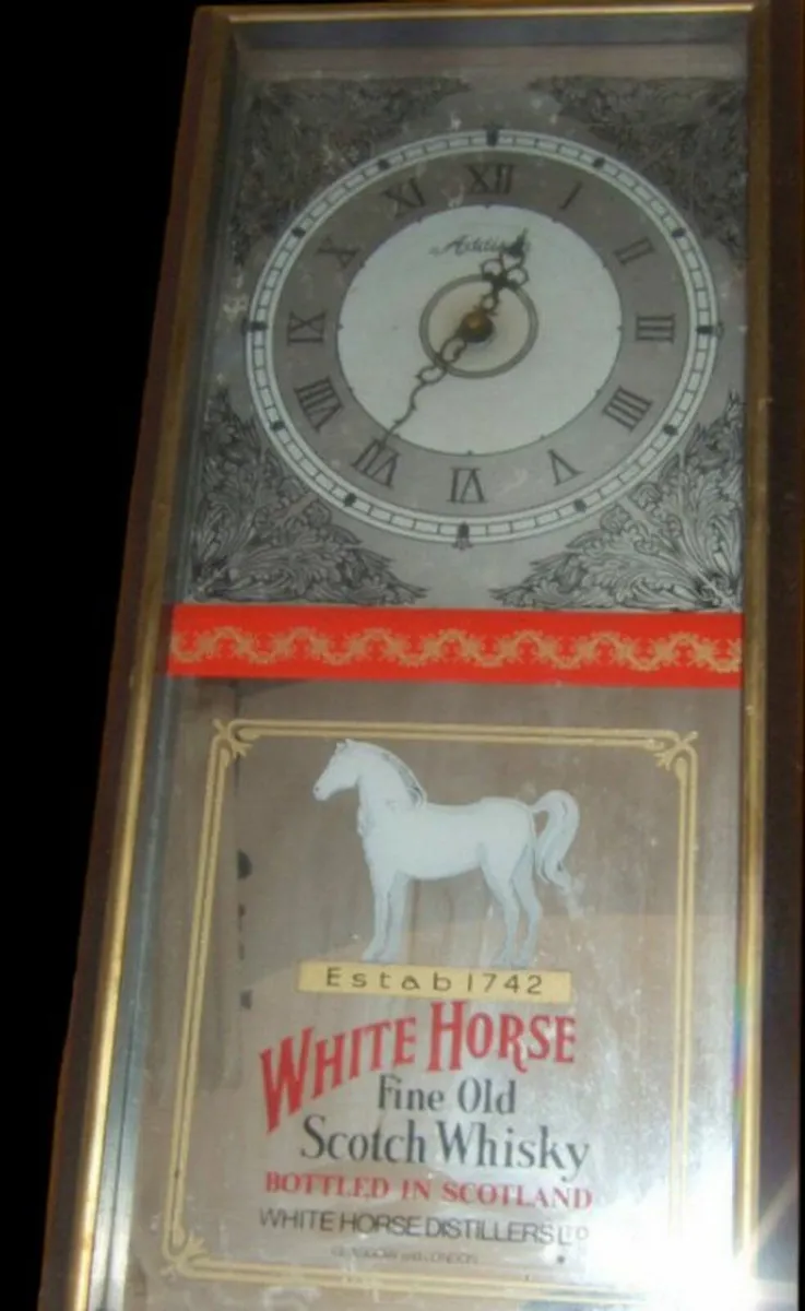 Vintage 'White Horse' Mirror Clock - Image 2
