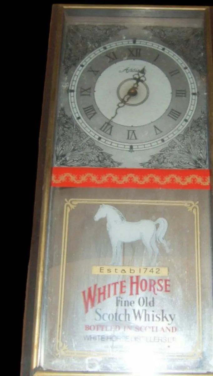 Vintage 'White Horse' Mirror Clock - Image 4