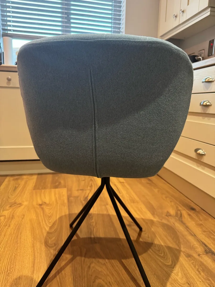 2 teal blue dining chairs - Image 4