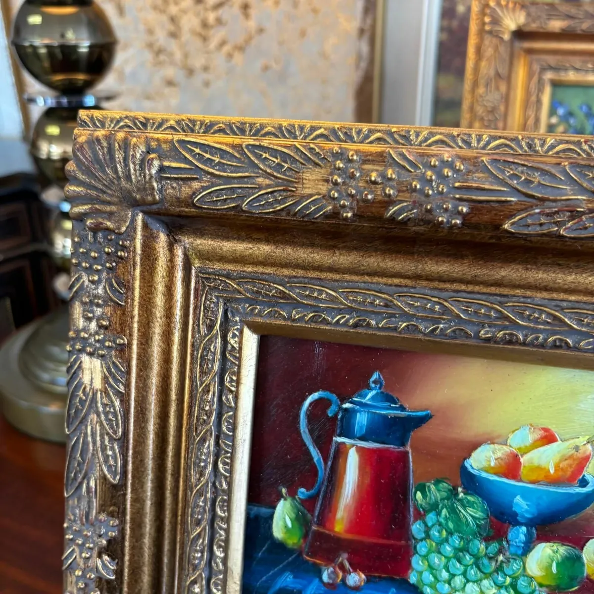 "Still life fruits" oil on canvas, signed Betty - Image 2