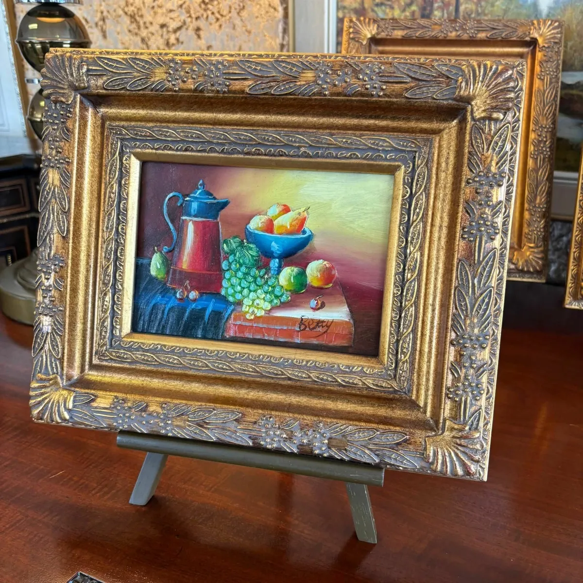 "Still life fruits" oil on canvas, signed Betty - Image 1
