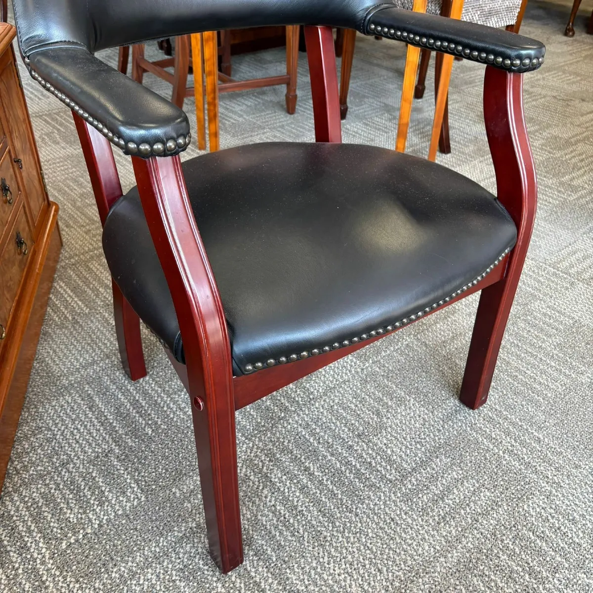 Fabulous leather captains style desk chair - Image 2