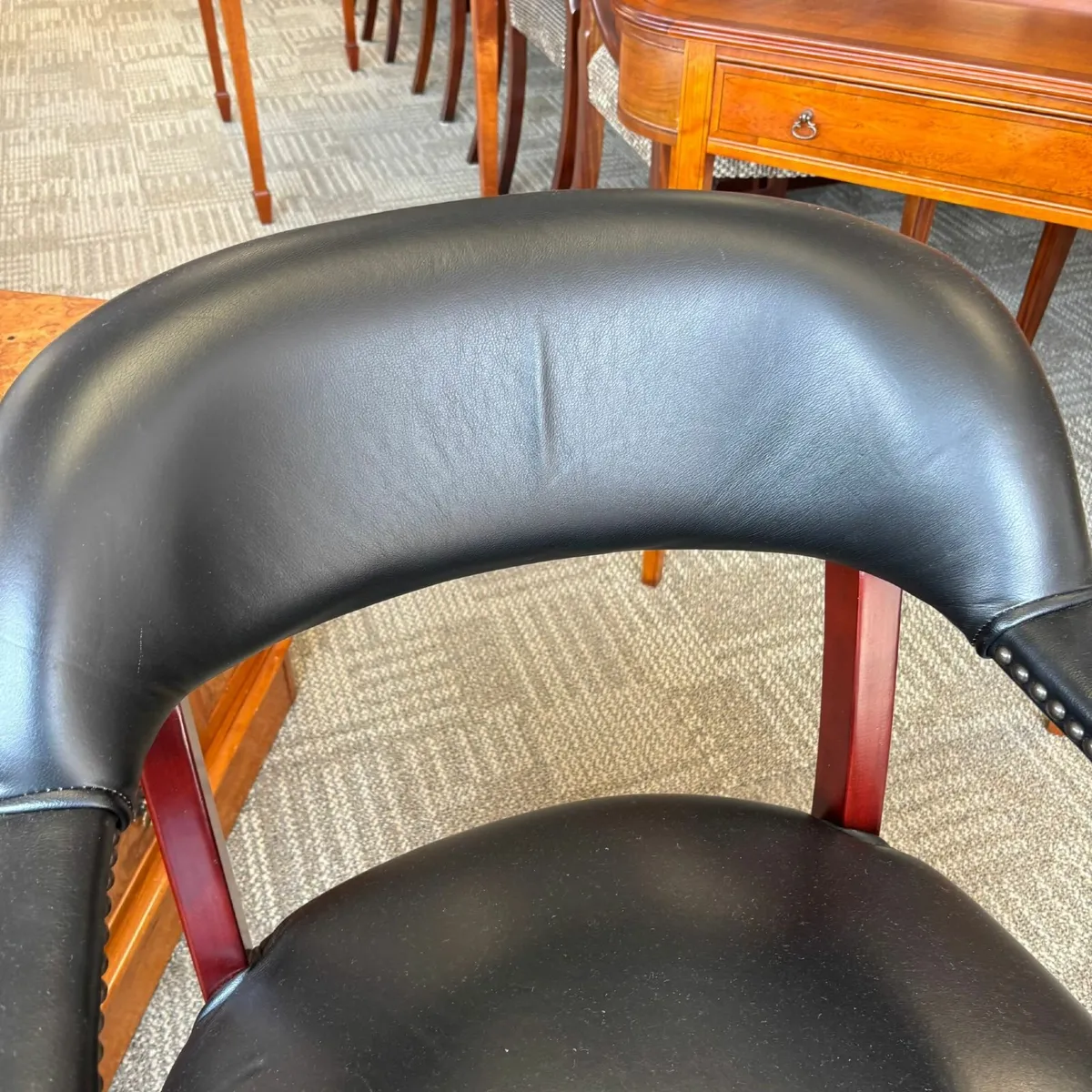 Fabulous leather captains style desk chair - Image 4