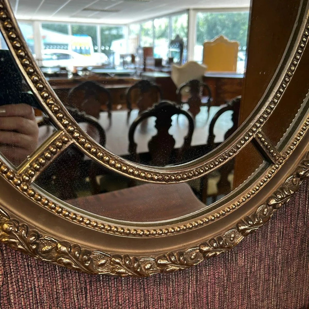 Fabulous oval shaped segmented wall mirror - Image 2