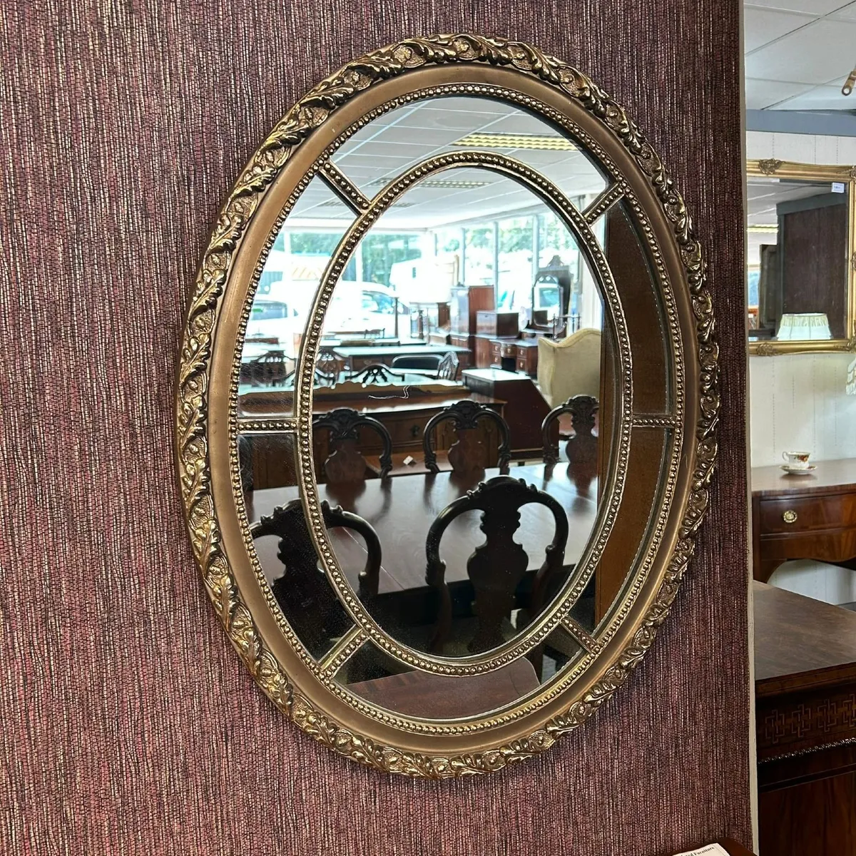 Fabulous oval shaped segmented wall mirror - Image 1