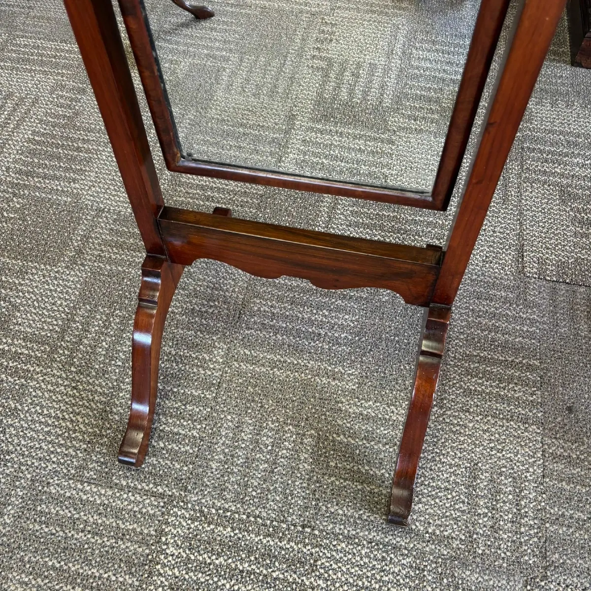 Fabulous Edwardian cheval mahogany floor mirror - Image 4