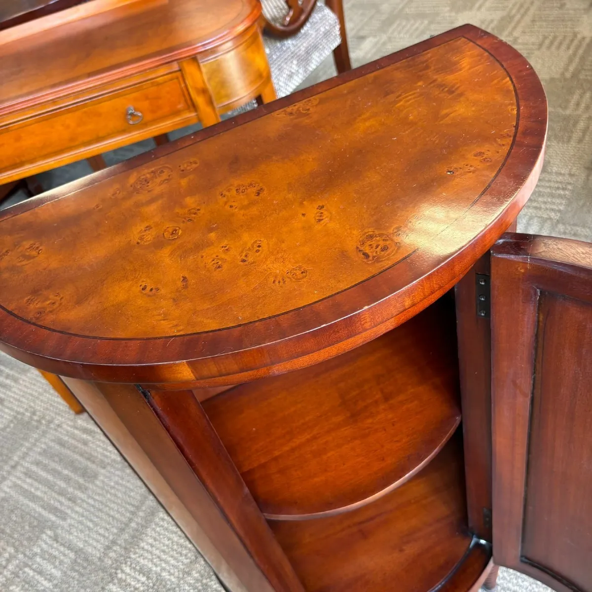 Fabulous demi lune rosewood side cabinet - Image 2