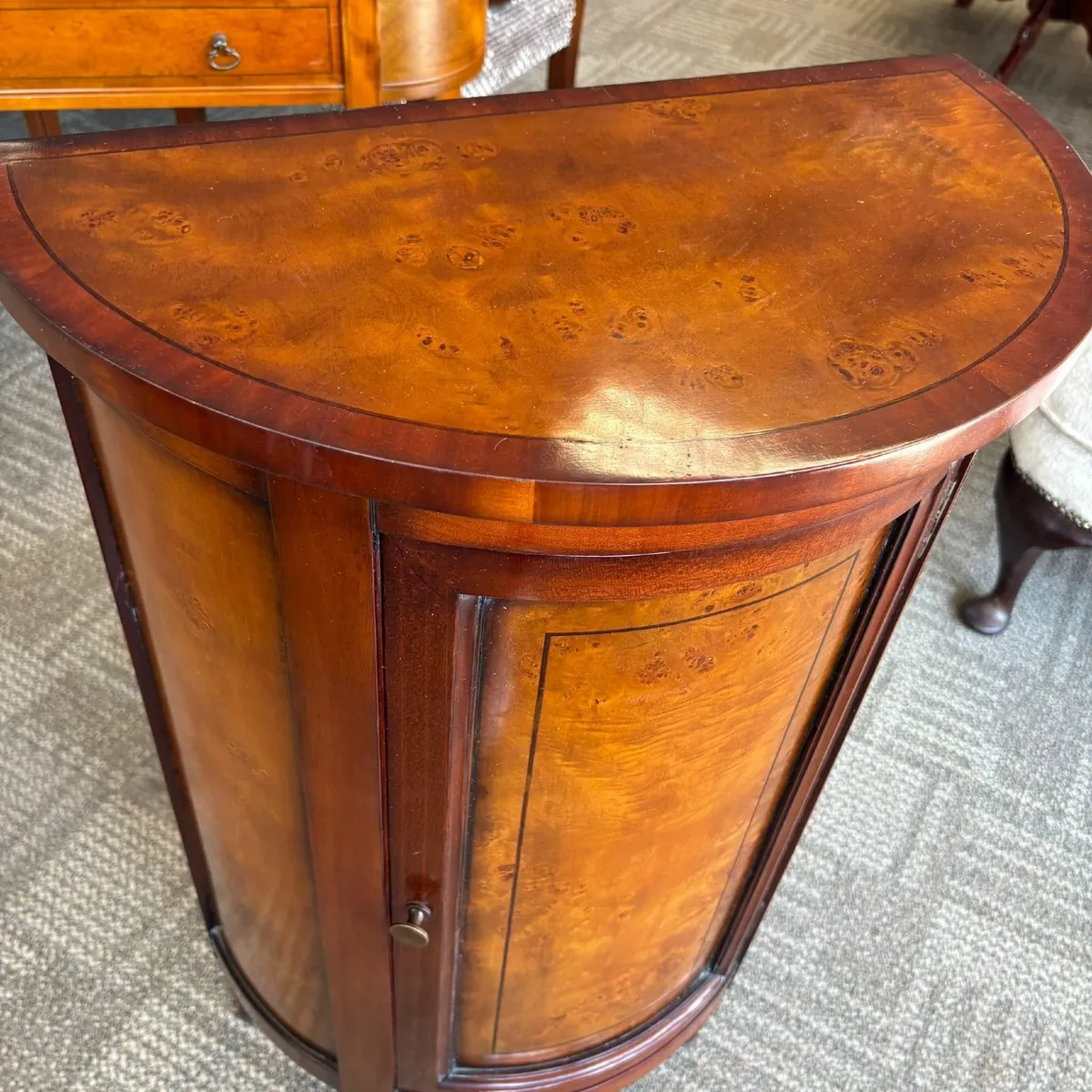 Fabulous demi lune rosewood side cabinet - Image 4