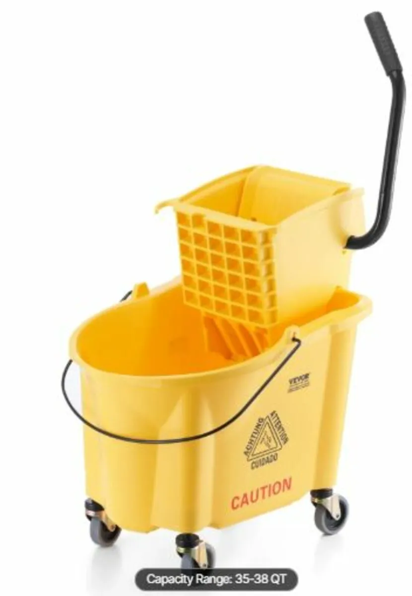 Mop Bucket with Wringer, 35 Qt. Commercial Mop - Image 1