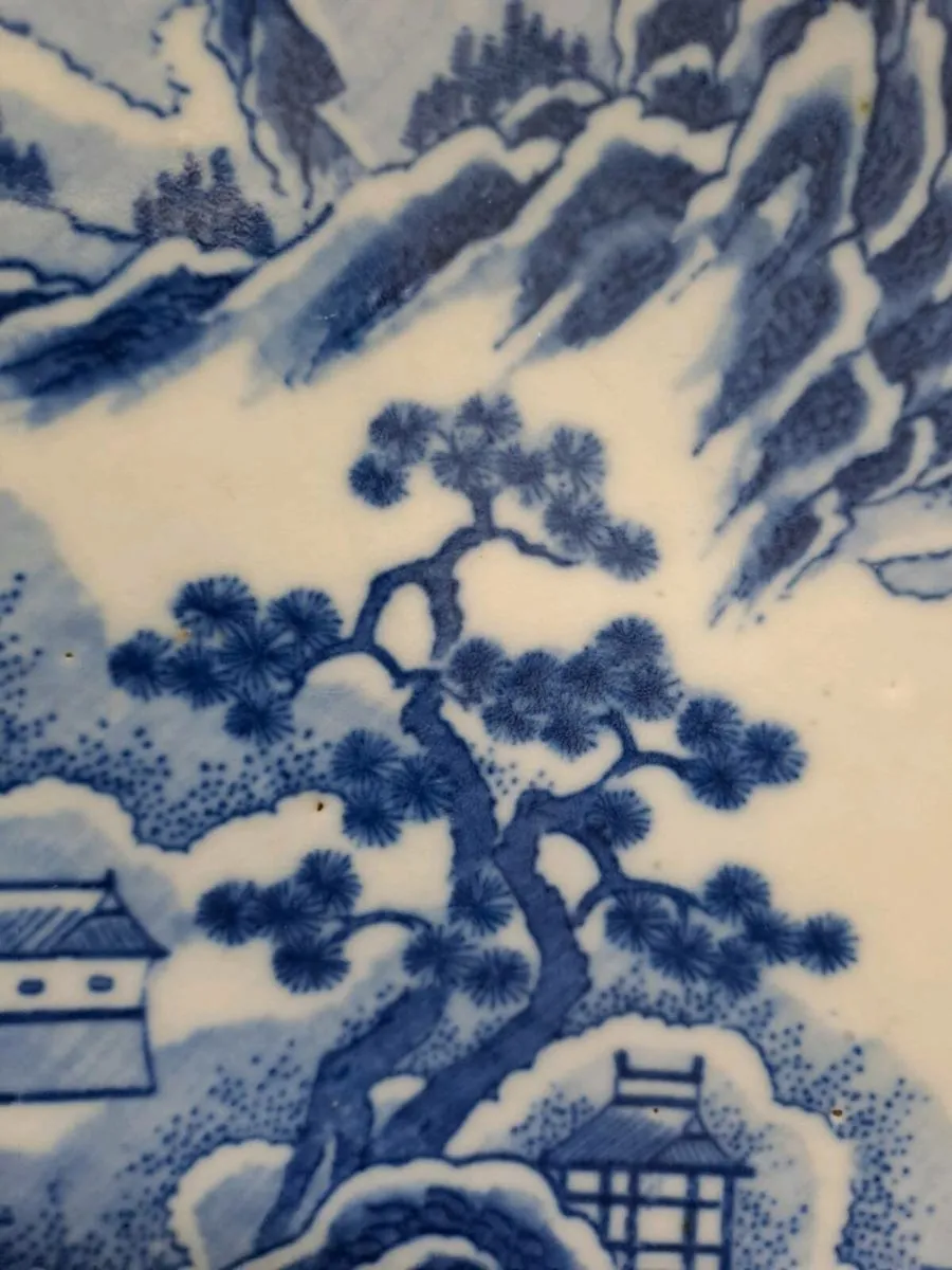 Antique Chinese porcelain blue and white plate - Image 4