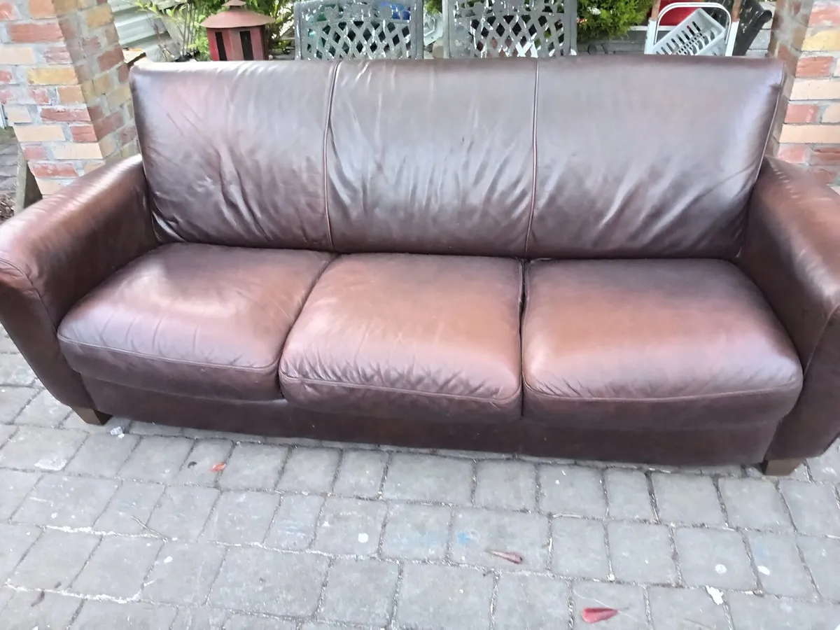 Genuine Italian leather sofa for sale - Image 1