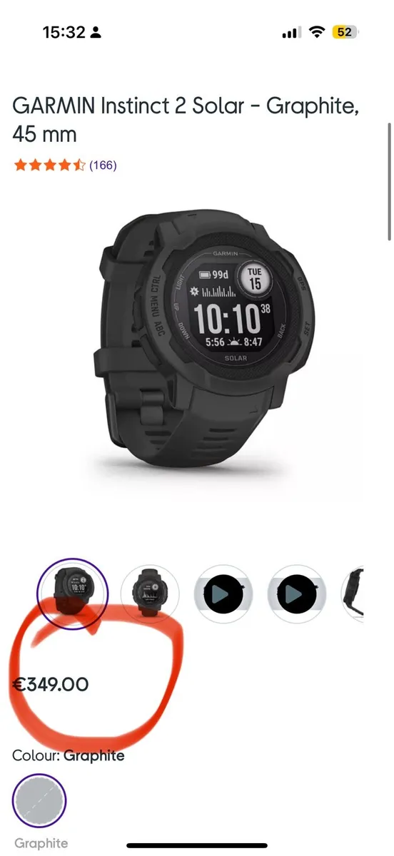 Garmin Solar Watch GPS Smartwatch - Image 2