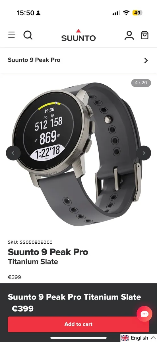 SUUNTO WATCH 9 PEAK PRO TITANIUM SLATE - Image 1