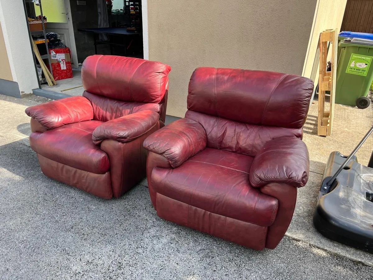FREE….. 2 recliner leather chairs. - Image 3