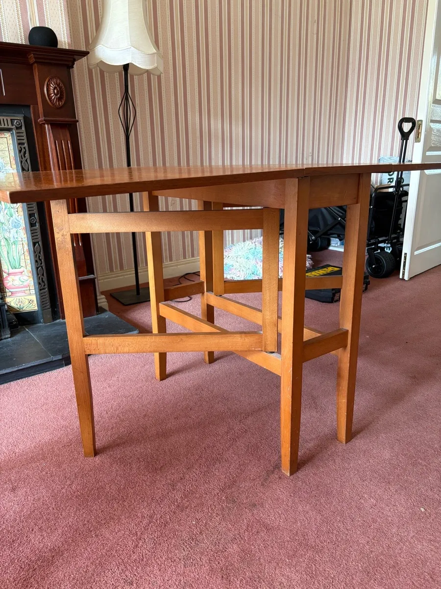 Wood drop leaf dining table - Image 2