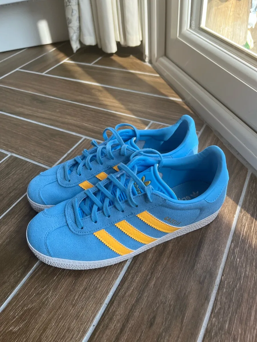 Blue and orange adidas gazelles - Image 2