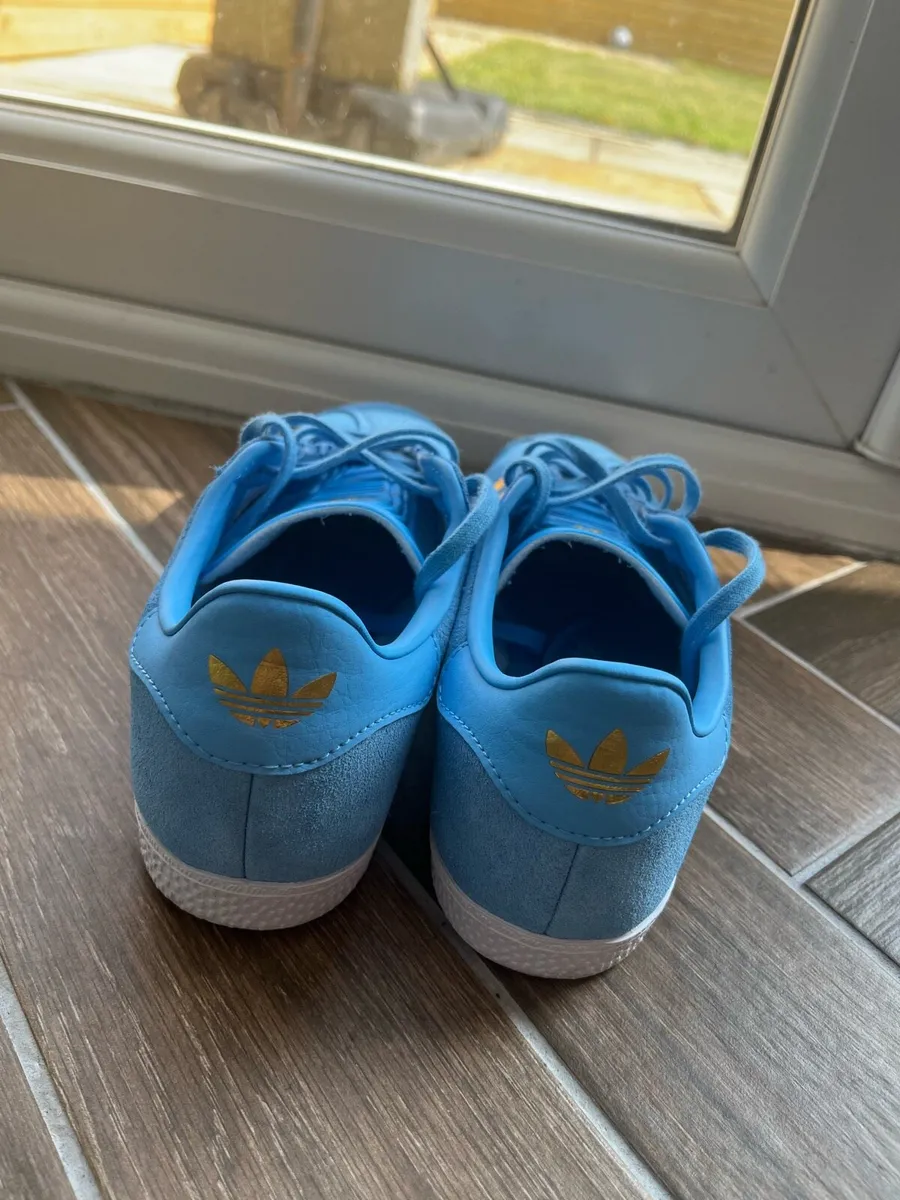 Blue and orange adidas gazelles - Image 3