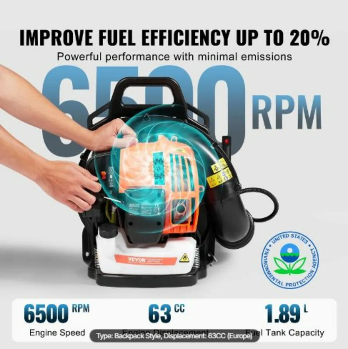 Backpack Leaf Blower 62CC 2-Cycle - Image 3