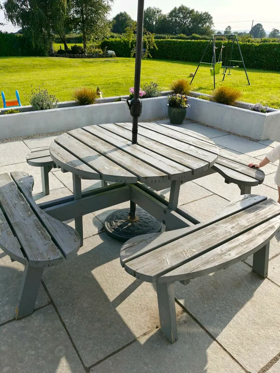 Wooden picnic bench - Image 1