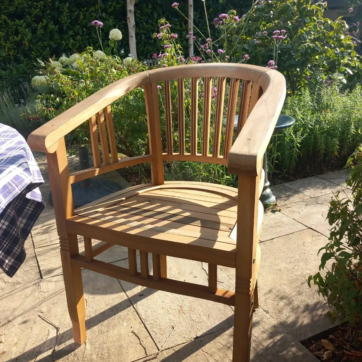 5 teak garden chairs - Image 3
