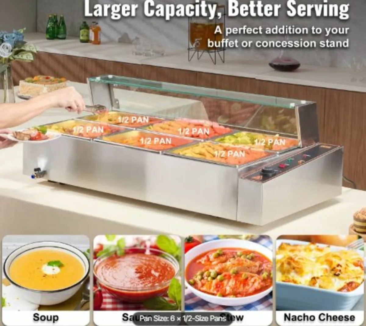 Commercial Electric Food Warmer Countertop Buffet - Image 2