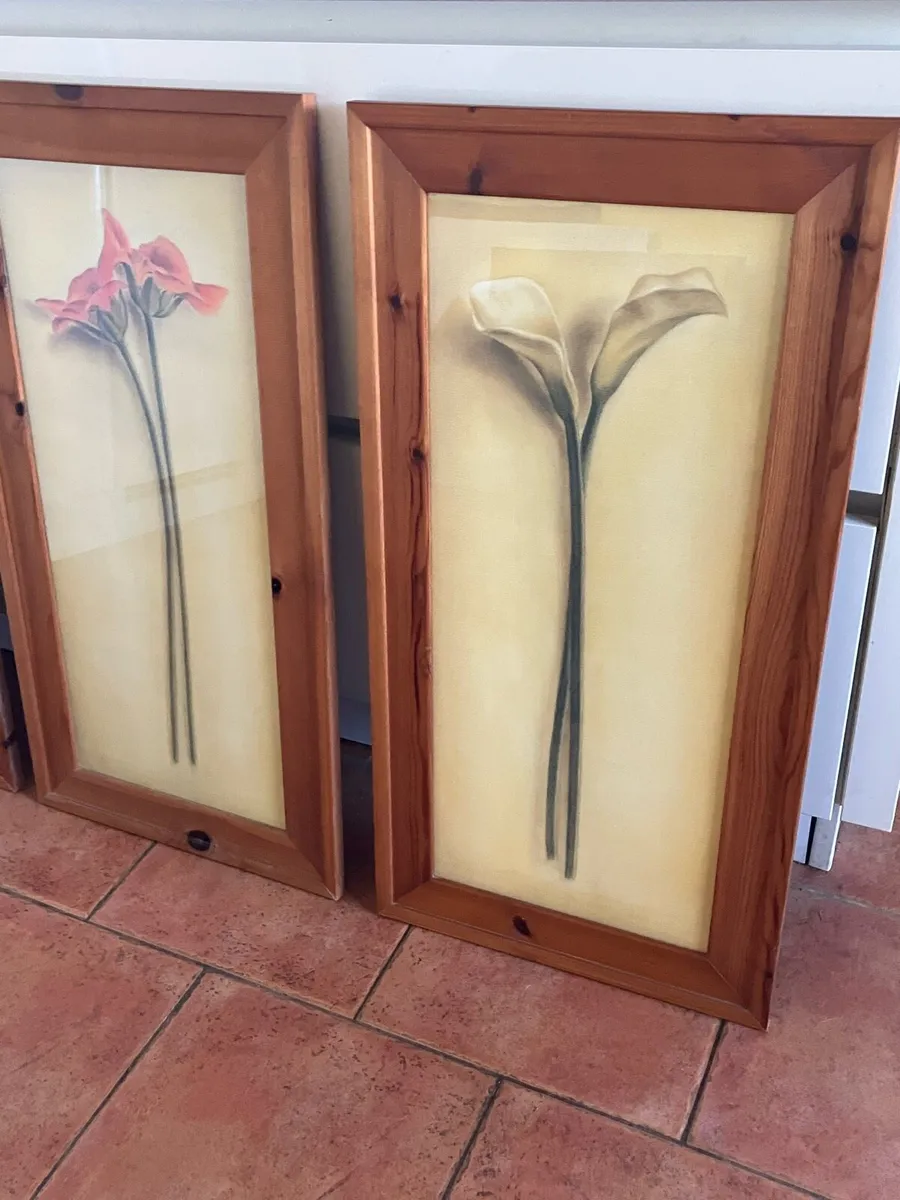 Set of 3 beautiful flower art framed pictures - Image 3