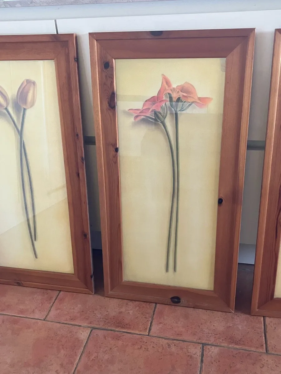 Set of 3 beautiful flower art framed pictures - Image 4