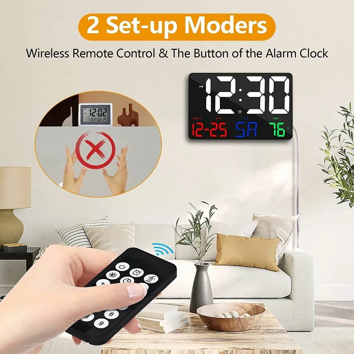 Large Digital LED Clock – Calendar & Alarm Display - Image 2
