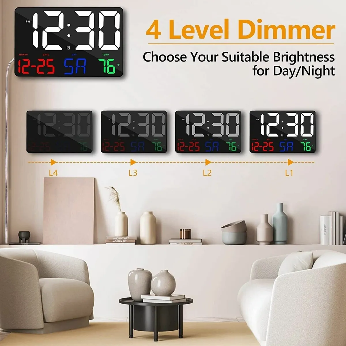 Large Digital LED Clock – Calendar & Alarm Display - Image 4