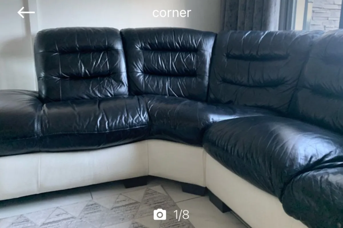 Leather corner sofa - Image 1