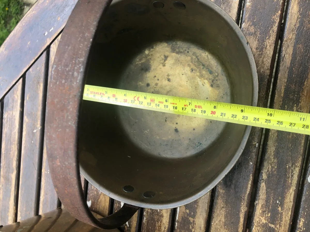 Antique brass preserve pots - Image 4