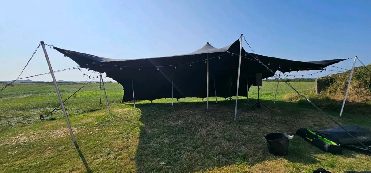 Used Black 10x7.5m Stretch Tent For Sale - Image 3