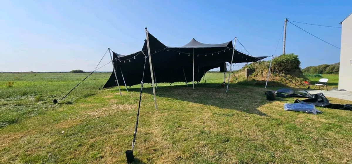 Used Black 10x7.5m Stretch Tent For Sale - Image 4