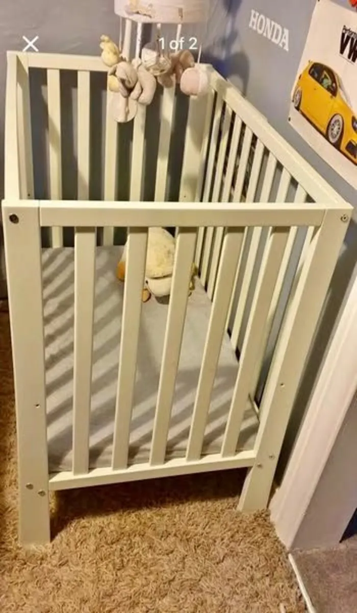 Baby Cot with Mattress – Space-Saving Size - Image 2