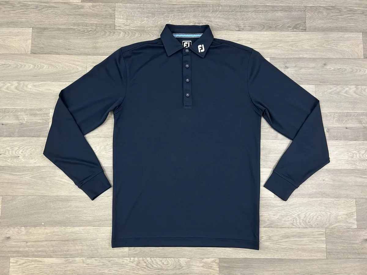 FootJoy FJ Long Sleeve Golf Polo Shirt Mens Medium - Image 1