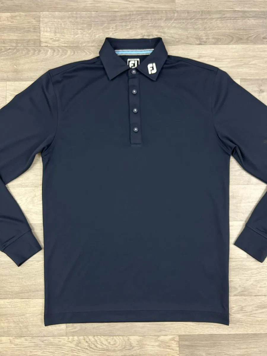 FootJoy FJ Long Sleeve Golf Polo Shirt Mens Medium - Image 2