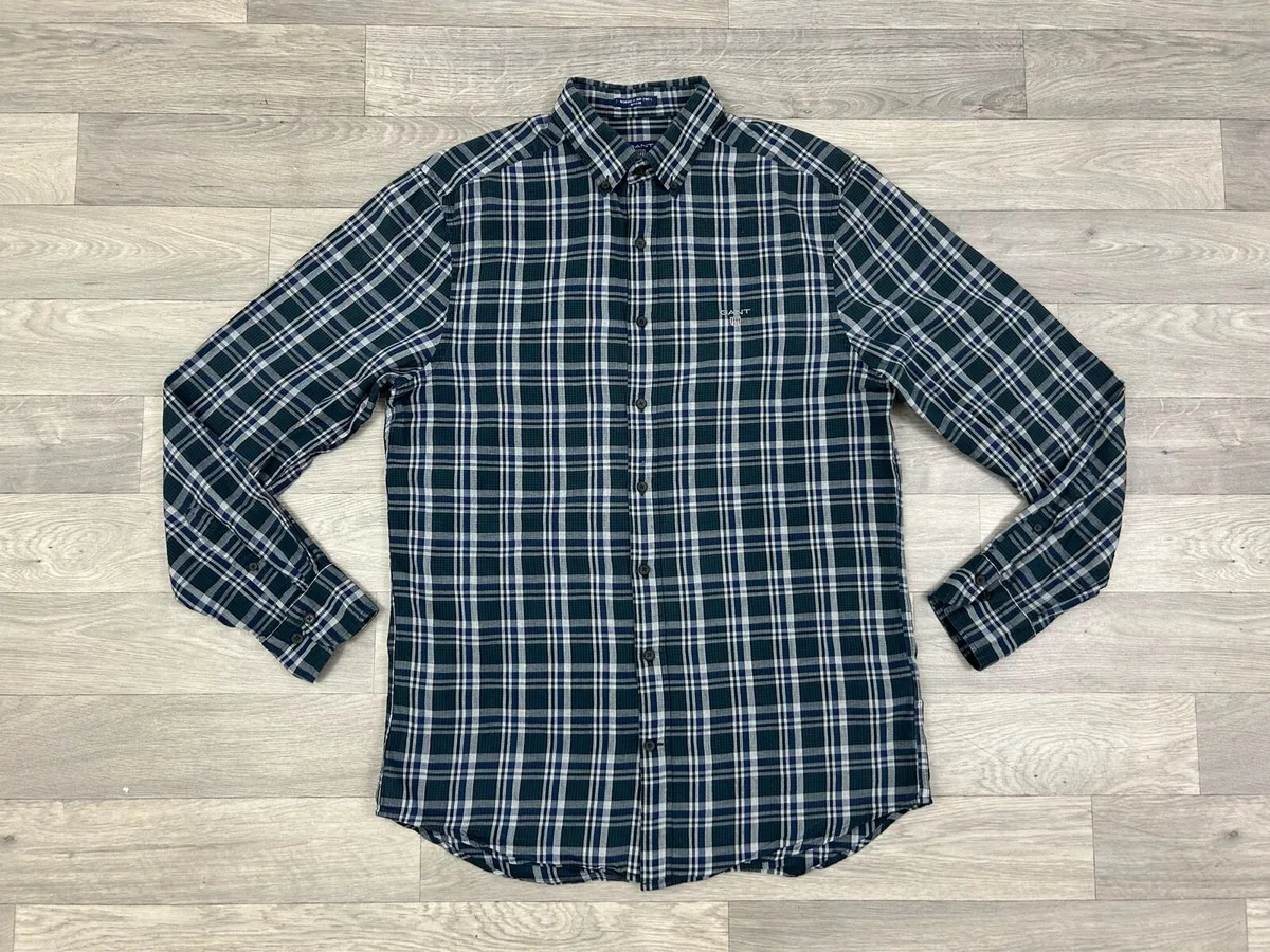 Gant Button Down Check Twill Shirt Mens Medium - Image 1