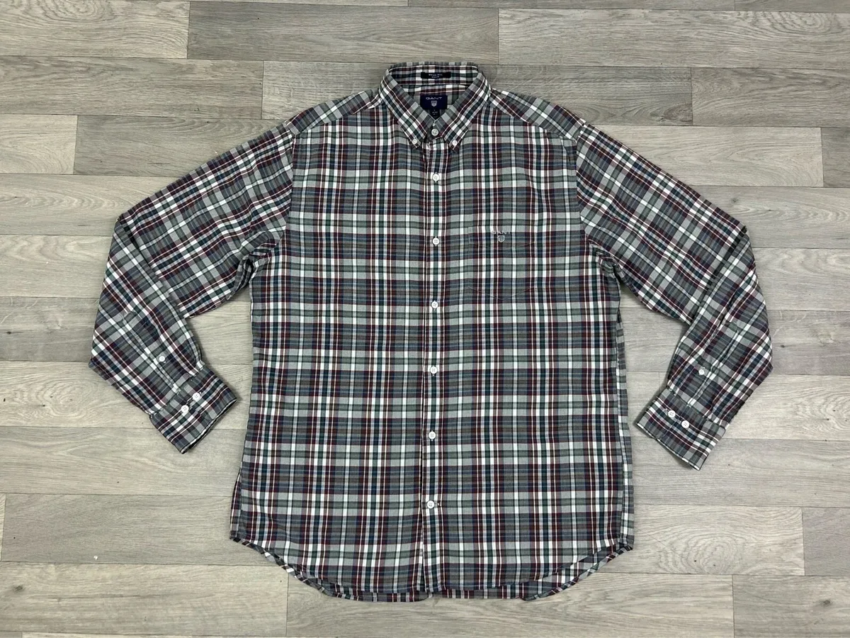 Gant Button Down Check Twill Shirt Mens Large - Image 1