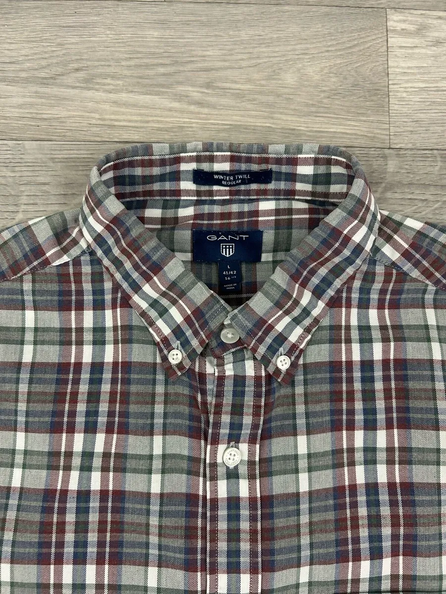 Gant Button Down Check Twill Shirt Mens Large - Image 4