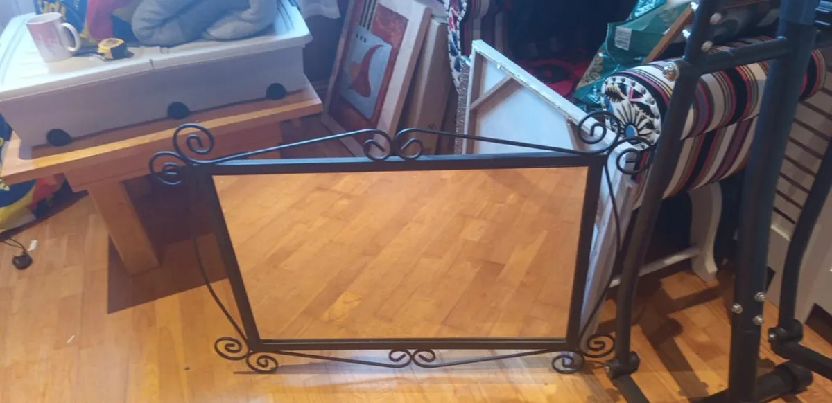 Decorative Wrought Iron Wall Mirror - Image 1