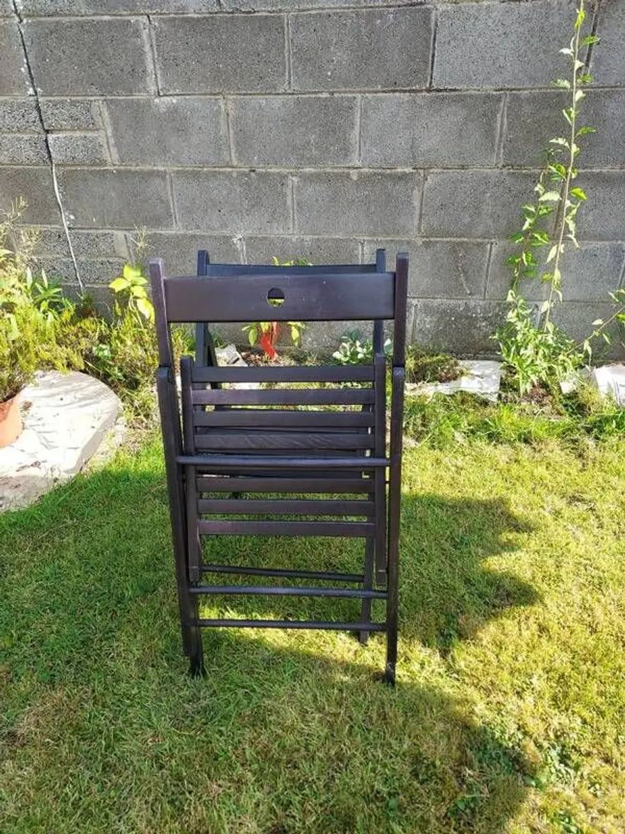 Chairs  wooden folding ikea x 5 - Image 2