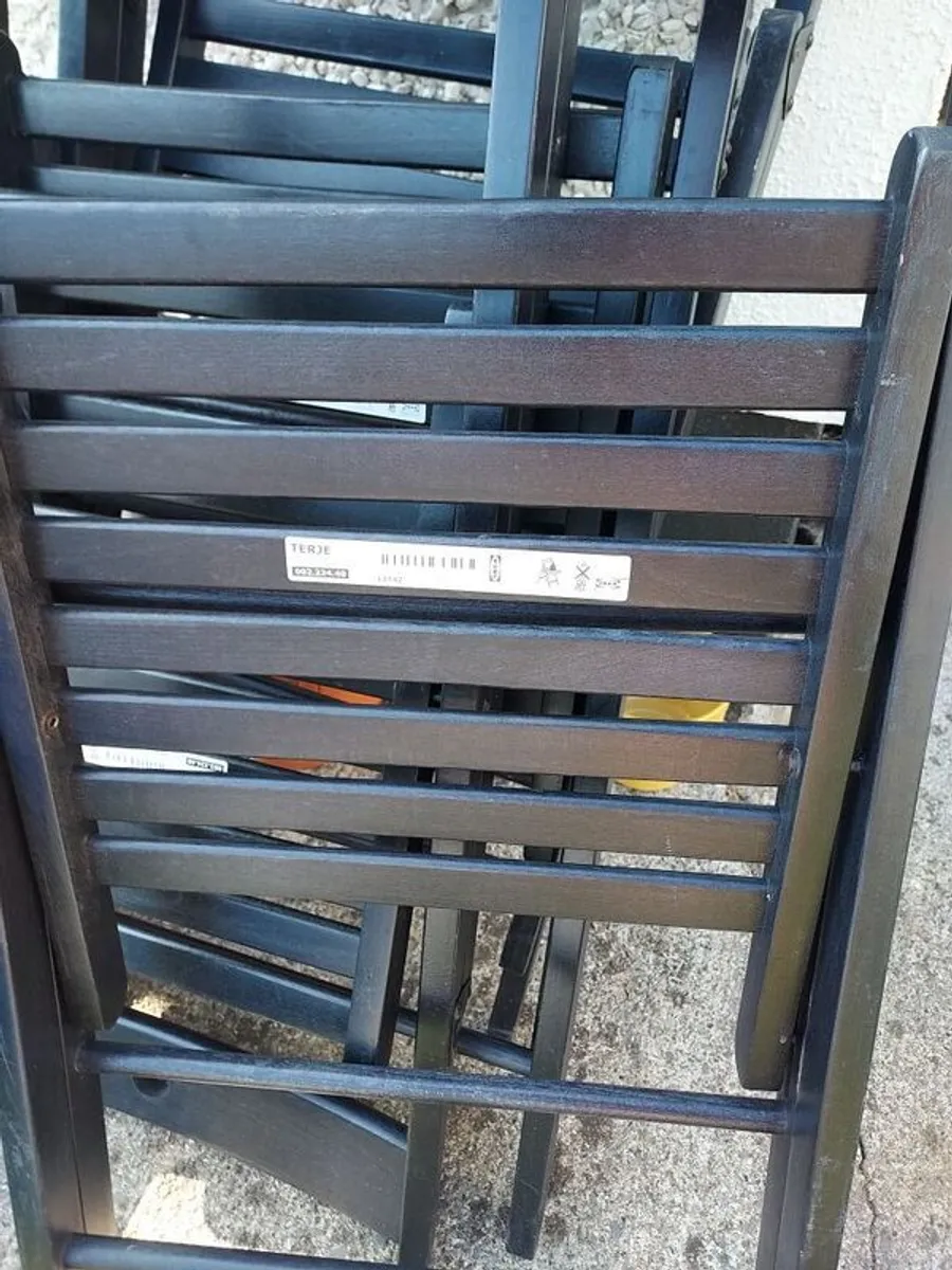 Chairs  wooden folding ikea x 5 - Image 3