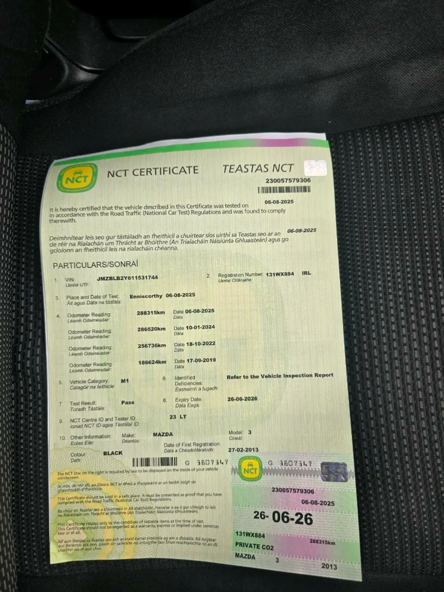 NCT 06/26 Mazda 3 1.6 Diesel - Image 1