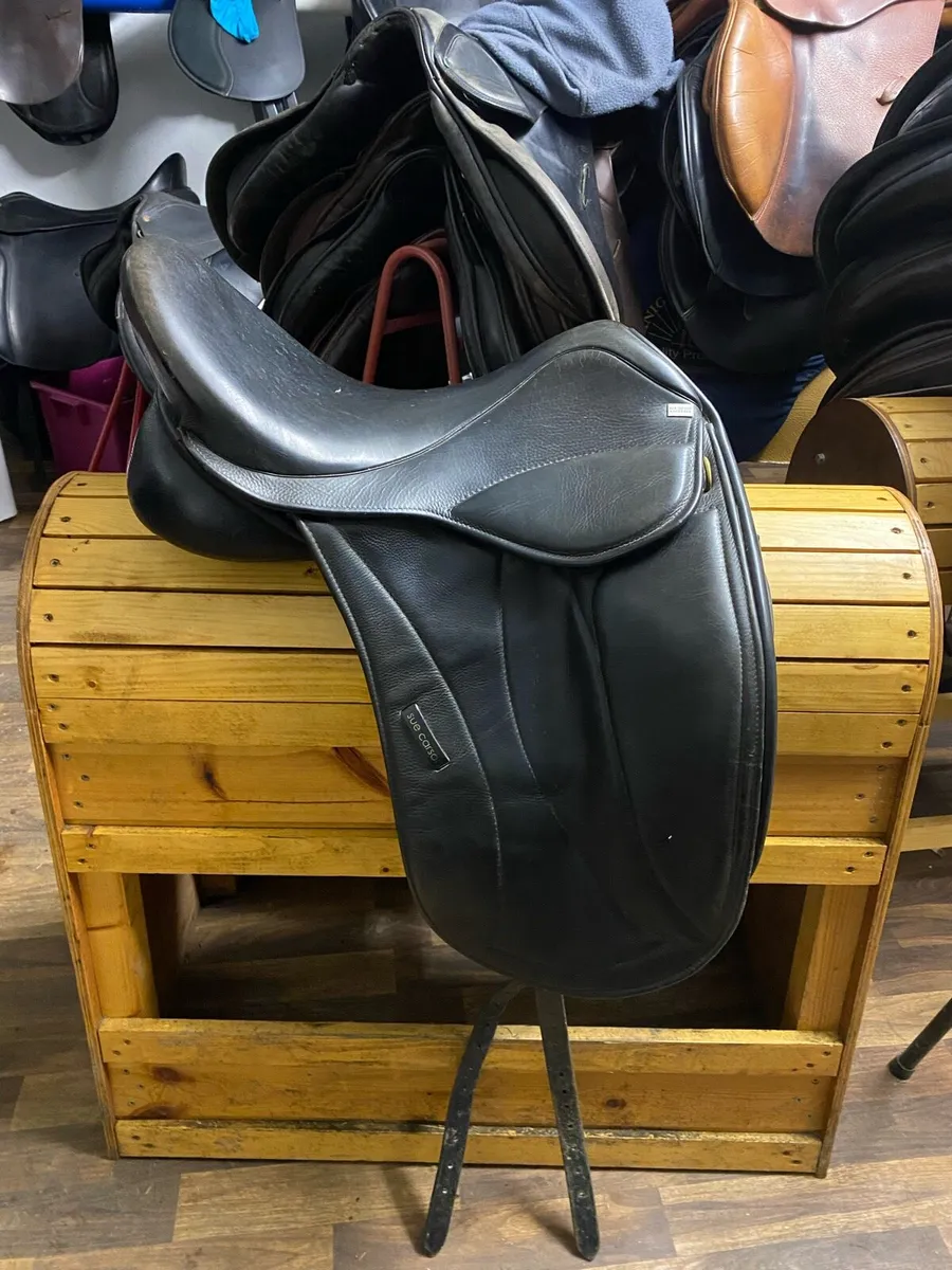 Sue Carson Leather Dressgae saddle  18” - Image 3