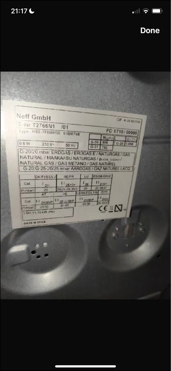 Neff gas hob for sale - Image 2
