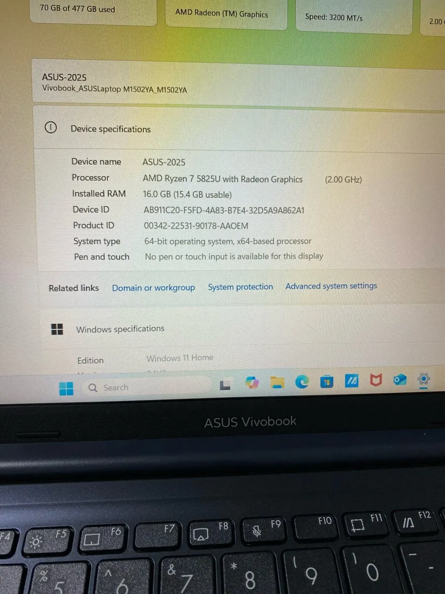 3 x ASUs laptops Ryzen 7 16-512ssd win 11 - Image 4