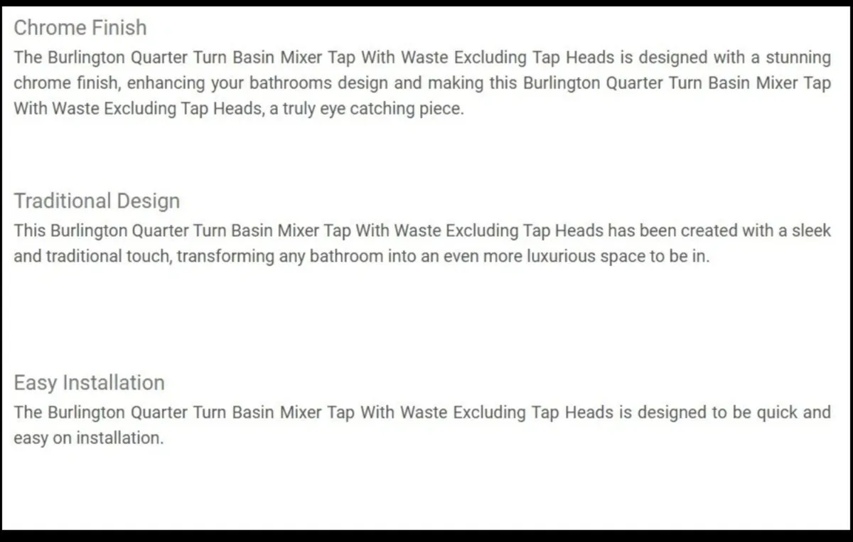Burlington Quarter Turn Basin taps - Image 2